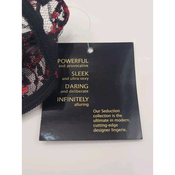 Vtg Frederick's Of Hollywood SEDUCTION BLACK RED LACE CROTCHLESS Panties Sz M - Picture 7 of 11